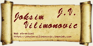 Joksim Vilimonović vizit kartica